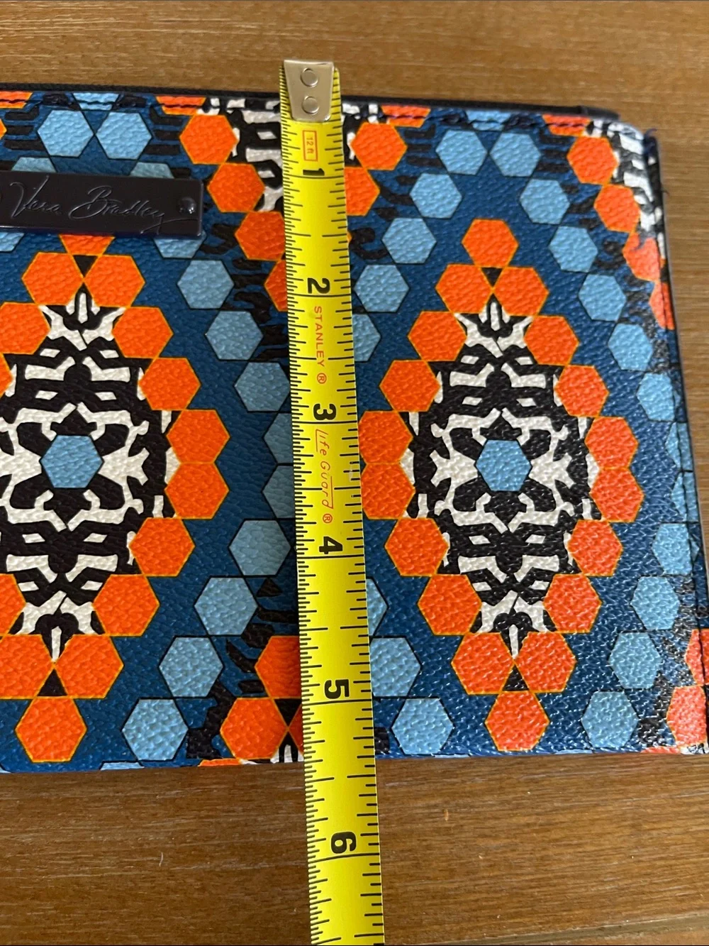 Vera Bradley Blue and Orange Geometric Wristlet Clutch